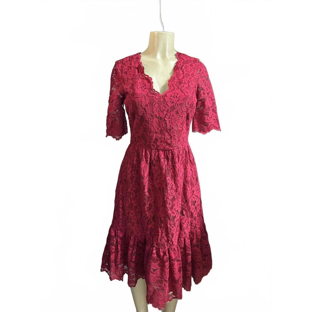 Gal Meets Glam Stella Raspberry Lace Dress in Size 20 #1144